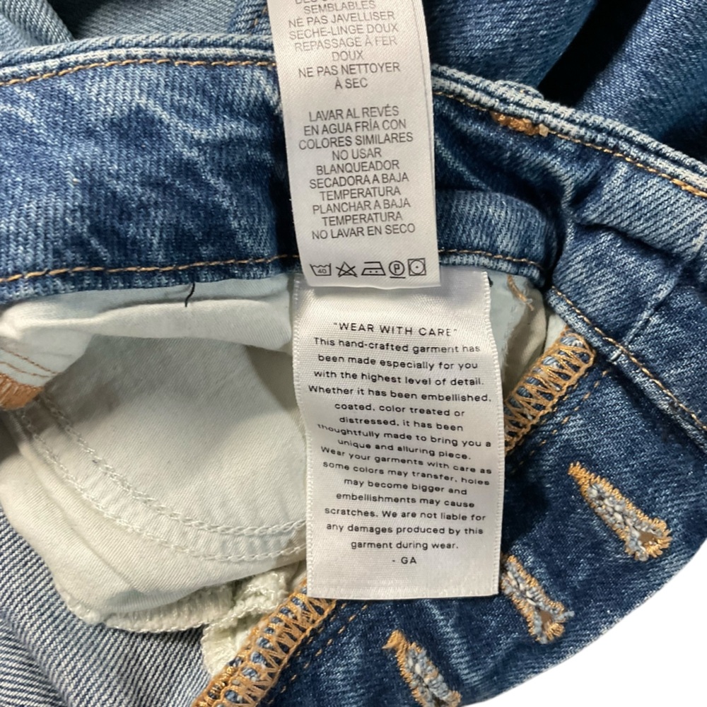 Good American Women's Indigo High Rise Straight Leg Button Fly Jeans Size 6 - Picture 9 of 13